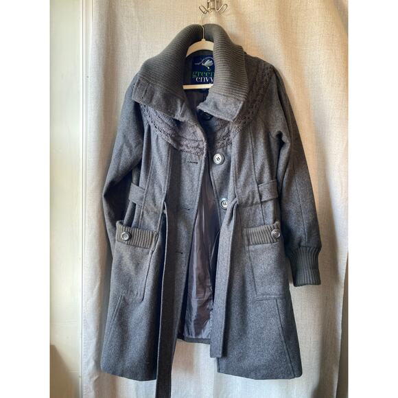Women’s Gray Cozy Knit Button Up Coat by Green with Envy Size Large - Picture 2 of 7